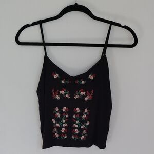 American Eagle Womens Soft & Sexy Floral Embroidered Cami Top Sz M Feminine Y2K